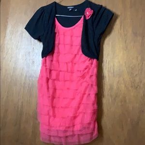 Pink and black George dress
